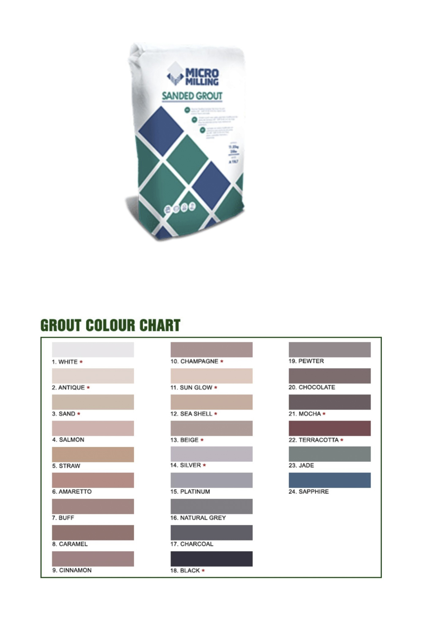 25LB WHITE SANDED GROUT