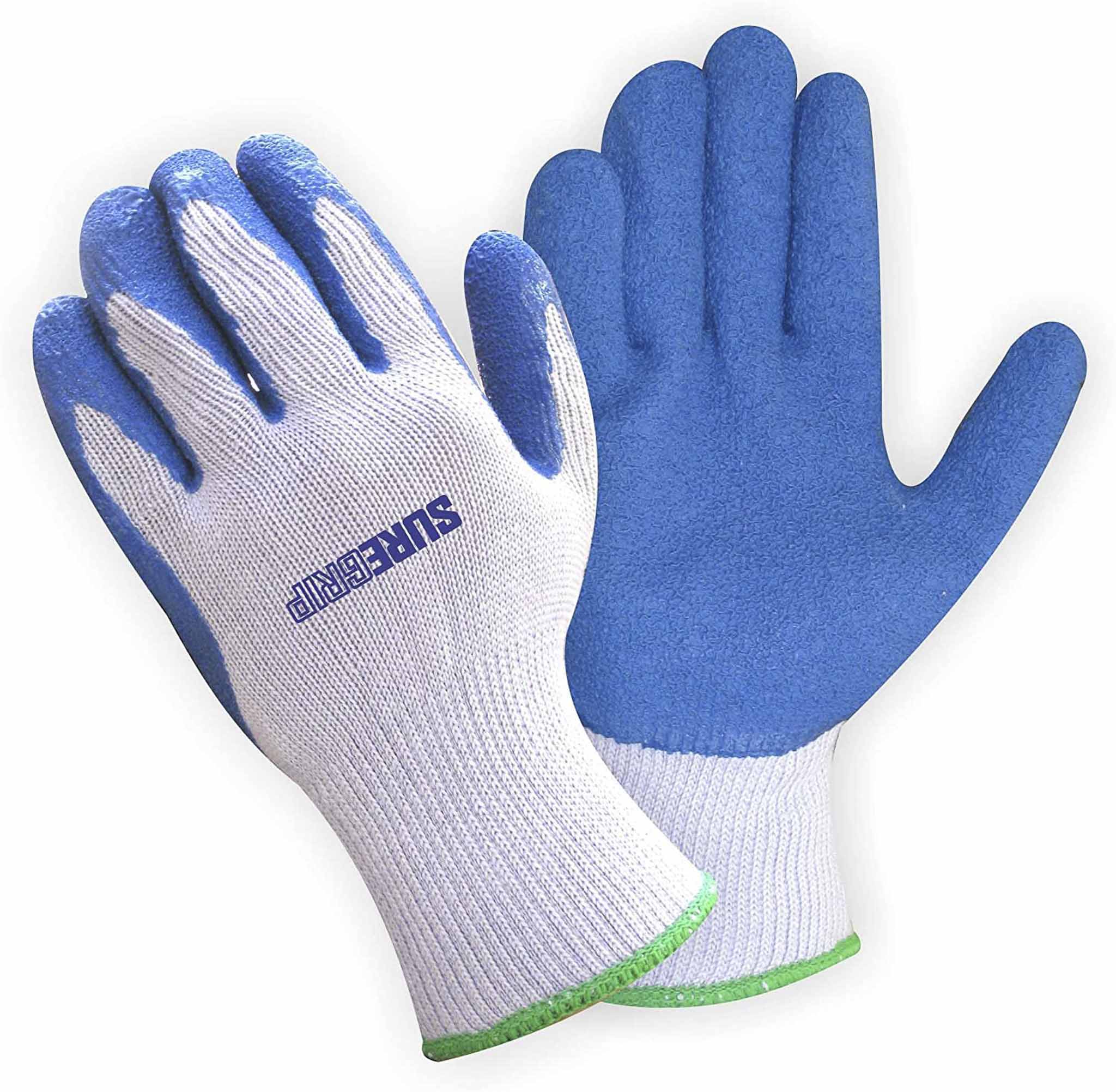 WORK GLOVE BLUE LATEX LG