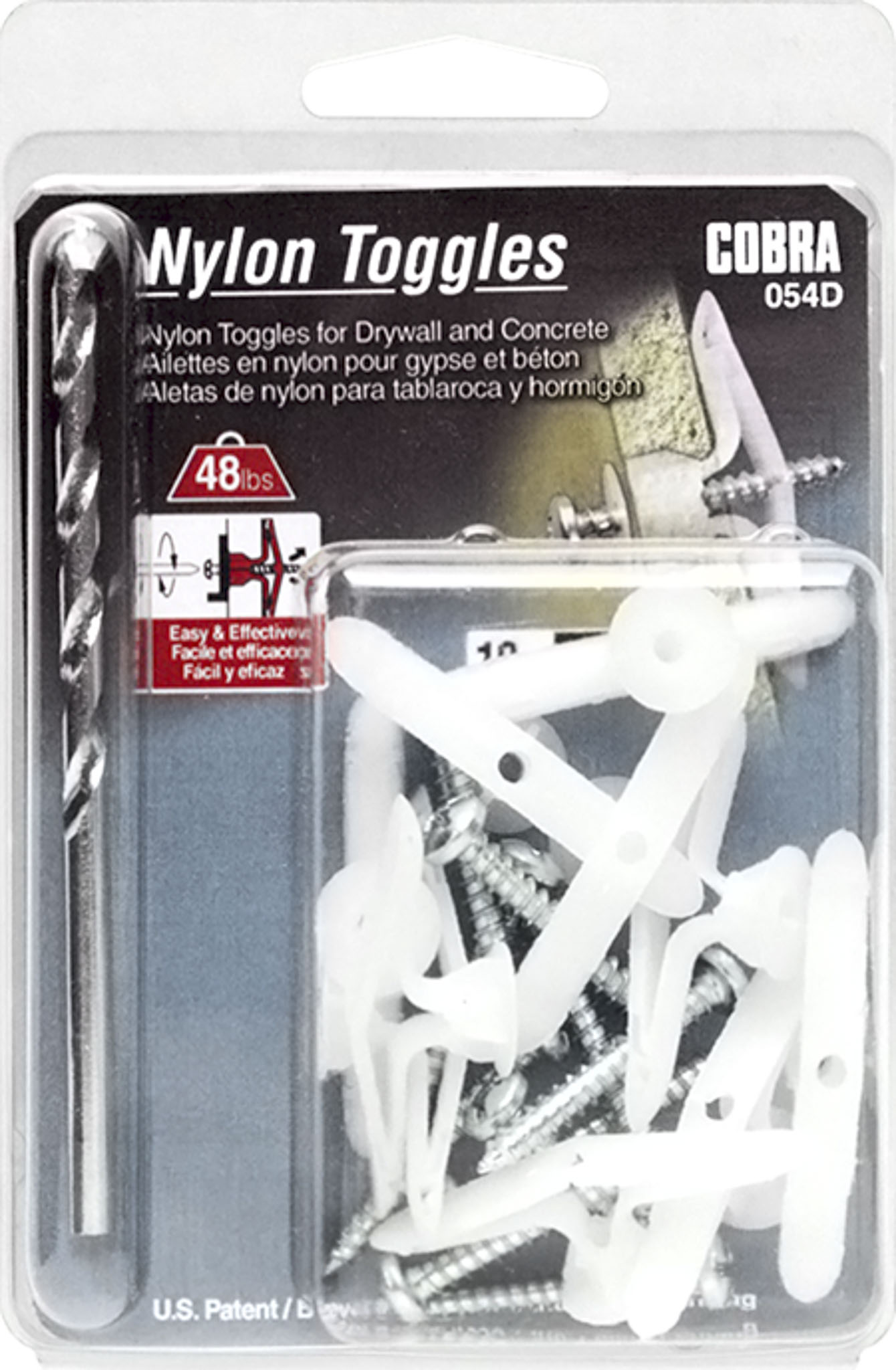 1/4" NYLON TOGGLE MED+SCREW