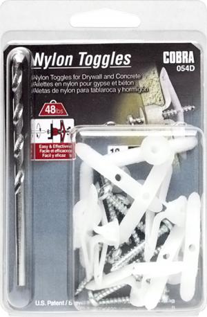 1/4" NYLON TOGGLE MED+SCREW