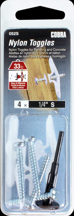 1/14" NYLON TOGGLE SHORT+SCREW