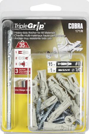 #8 TRIPPLE-GRIP + SCREWS GREY