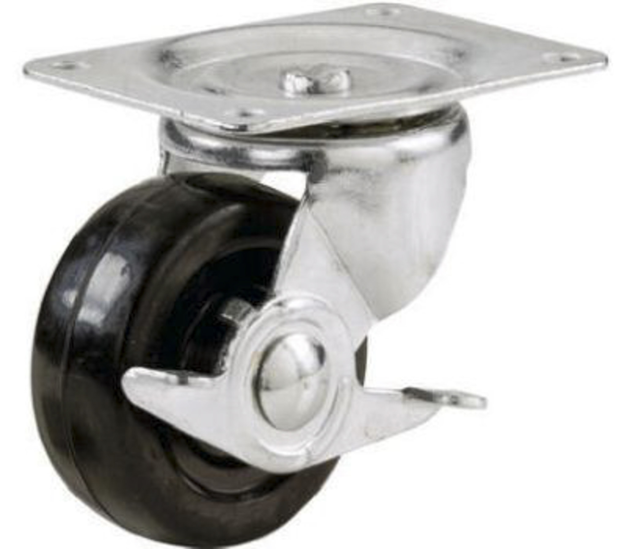 Caster Rubber 4" Swivel w/ Brake