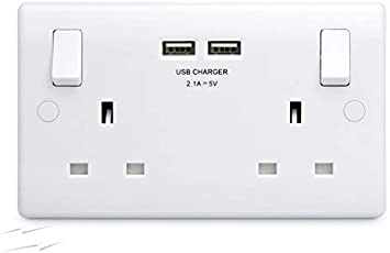 13A Double Socket w/uSB