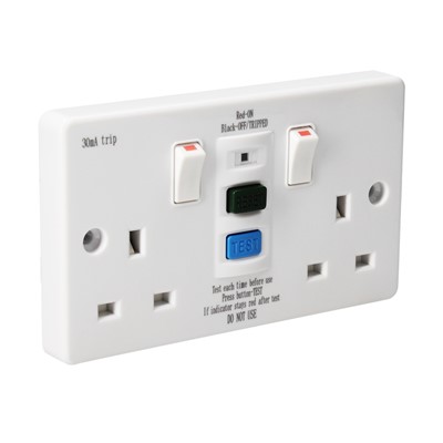 13A 2 Gang Swtch RCD SOCKET