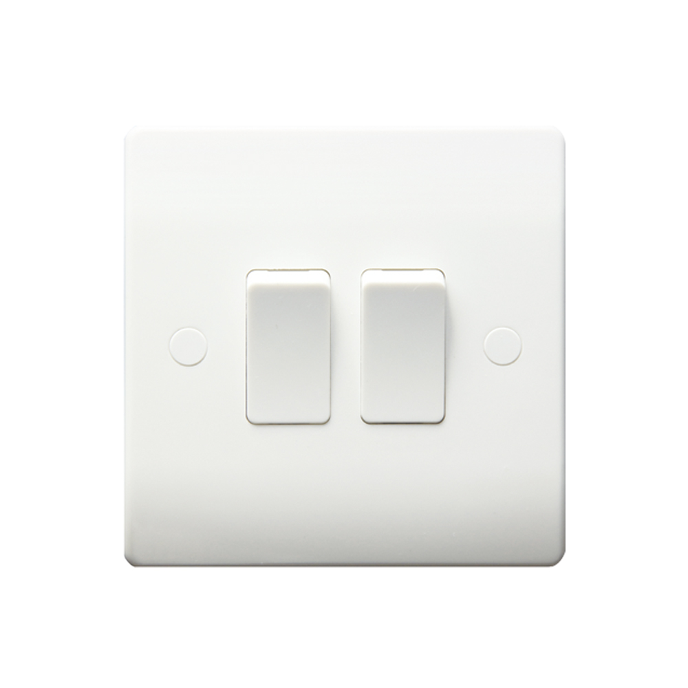 2 GANG 2 WAY SWITCH ROUND EDGE