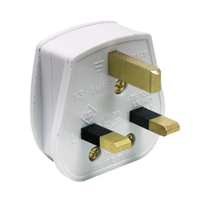13A WHITE PLASTIC PLUG