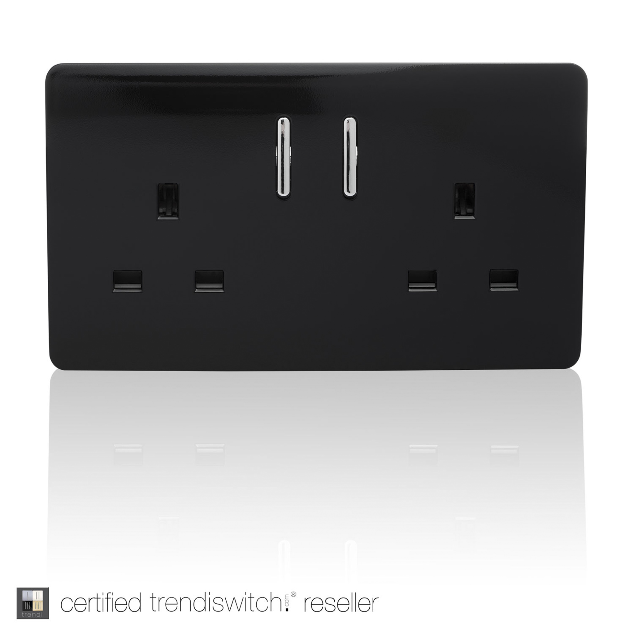 DOUBLE SOCKET 13AMP BLACK