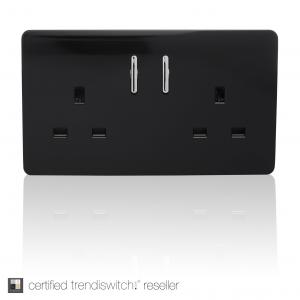 DOUBLE SOCKET 13AMP BLACK
