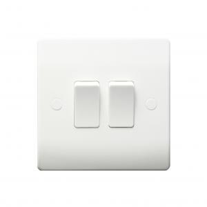2 GANG 2 WAY SWITCH ROUND EDGE