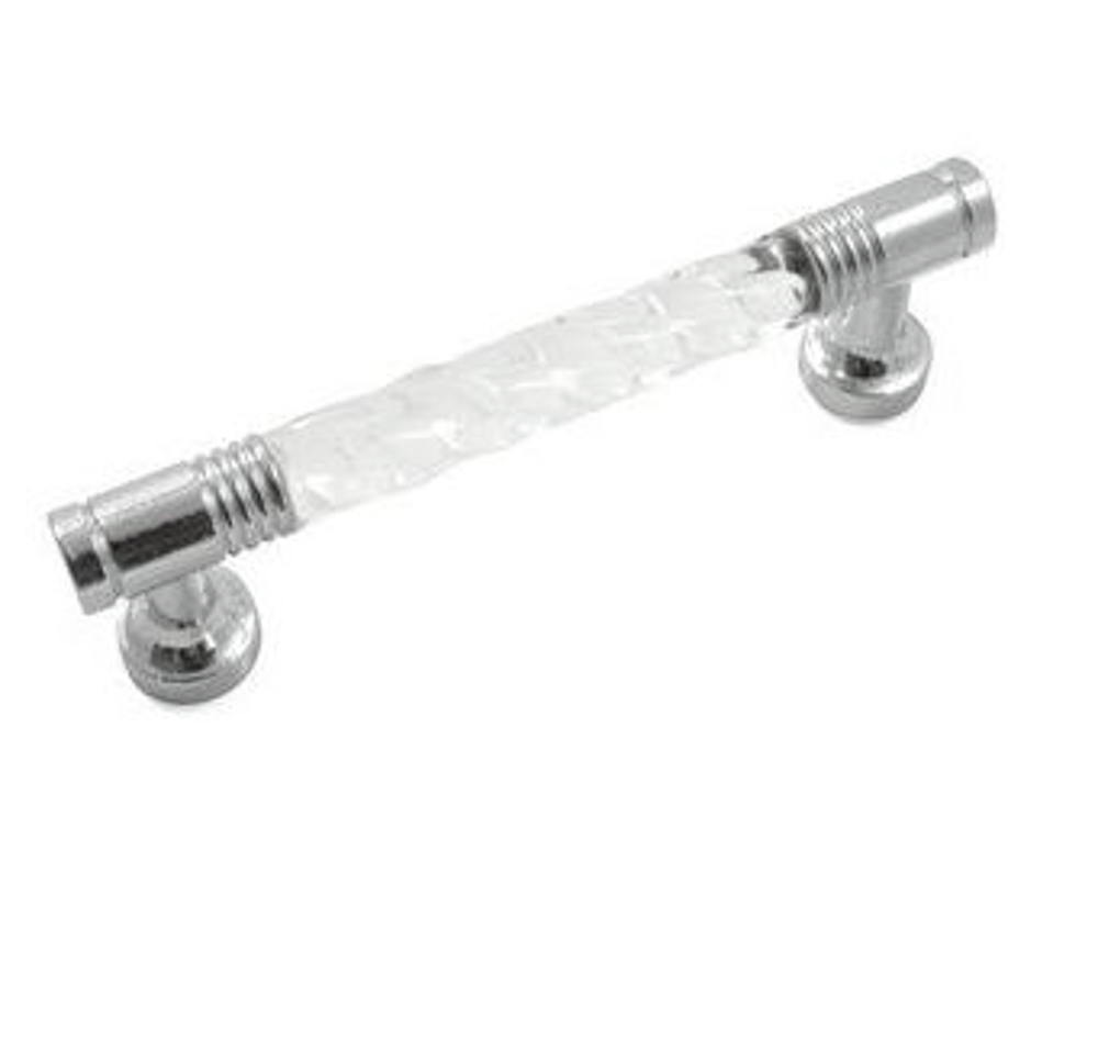 3" POLISHED CHROME CRYSTAL PULL