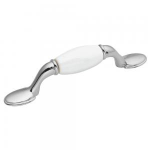 3" CHROME W/WHT CERAMIC PULL