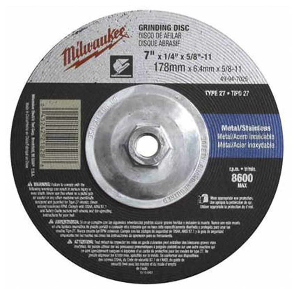 7X1/4X7/8" MTL GRINDIN DISC