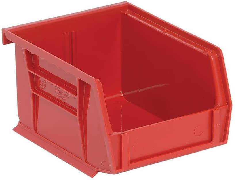 STORAGE BINS W/HANG RAILS RED