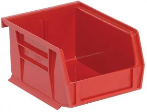 STORAGE BINS W/HANG RAILS RED