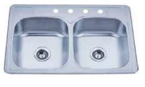 S.S Sink,DBL,33X22,6",4H