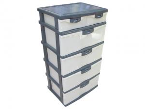 5 TIER WIDE KD CABINET WHT/GREY