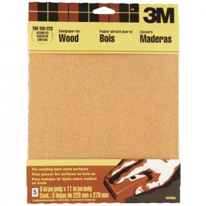 9"x11" 5PK ASSORTED SANDPAPER