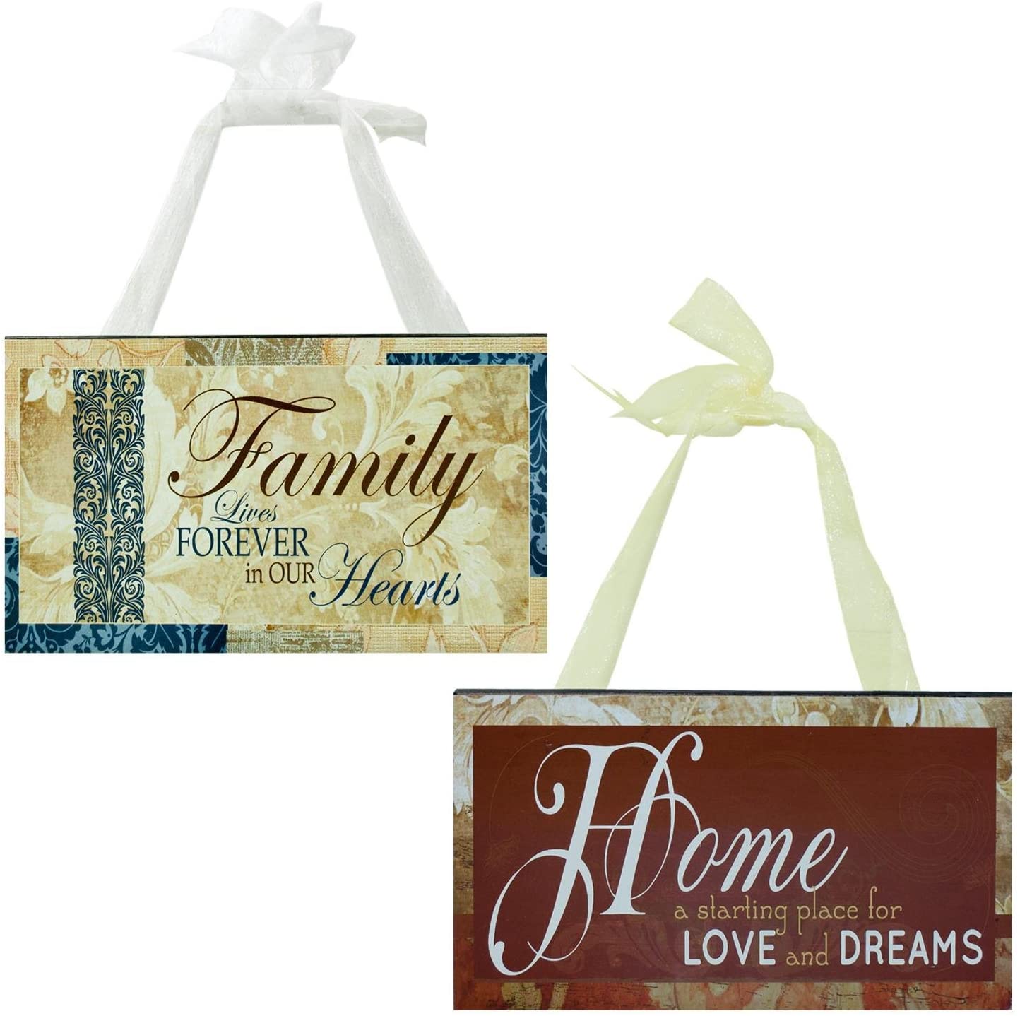 DECOR WOOD SIGN W/RIBBON