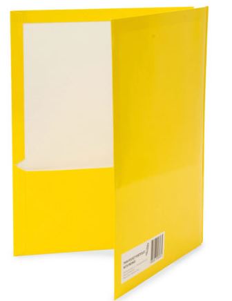 YELLOW GLOSSY TWIN  FOLDER