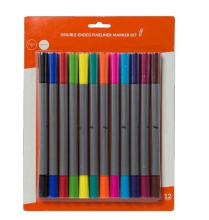 12PK DOUBLE ENDED MRKER ASST