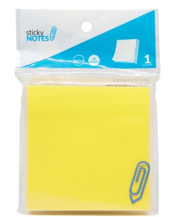 3X3 NEON YELLOW STICKY NOTES