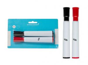 DRY ERASE MRKERS BLK/RED 2PK