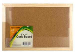 CORK BOARD WOOD FRAMED 8X12"