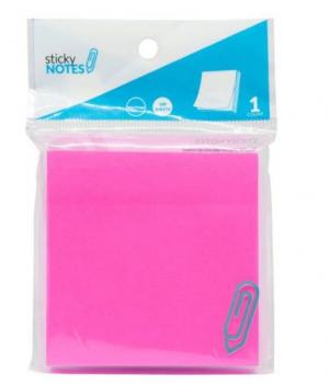 3X3 NEON PINK STICKY NOTES