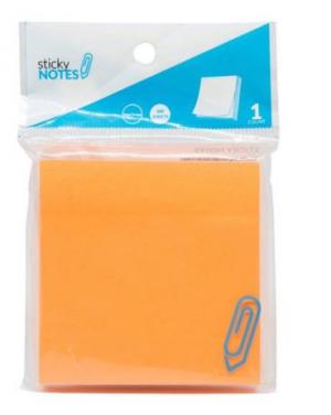 3X3 NEON ORANGE STICKY NOTES