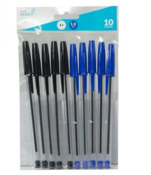 BALLPOINT STICK PENS 10PK