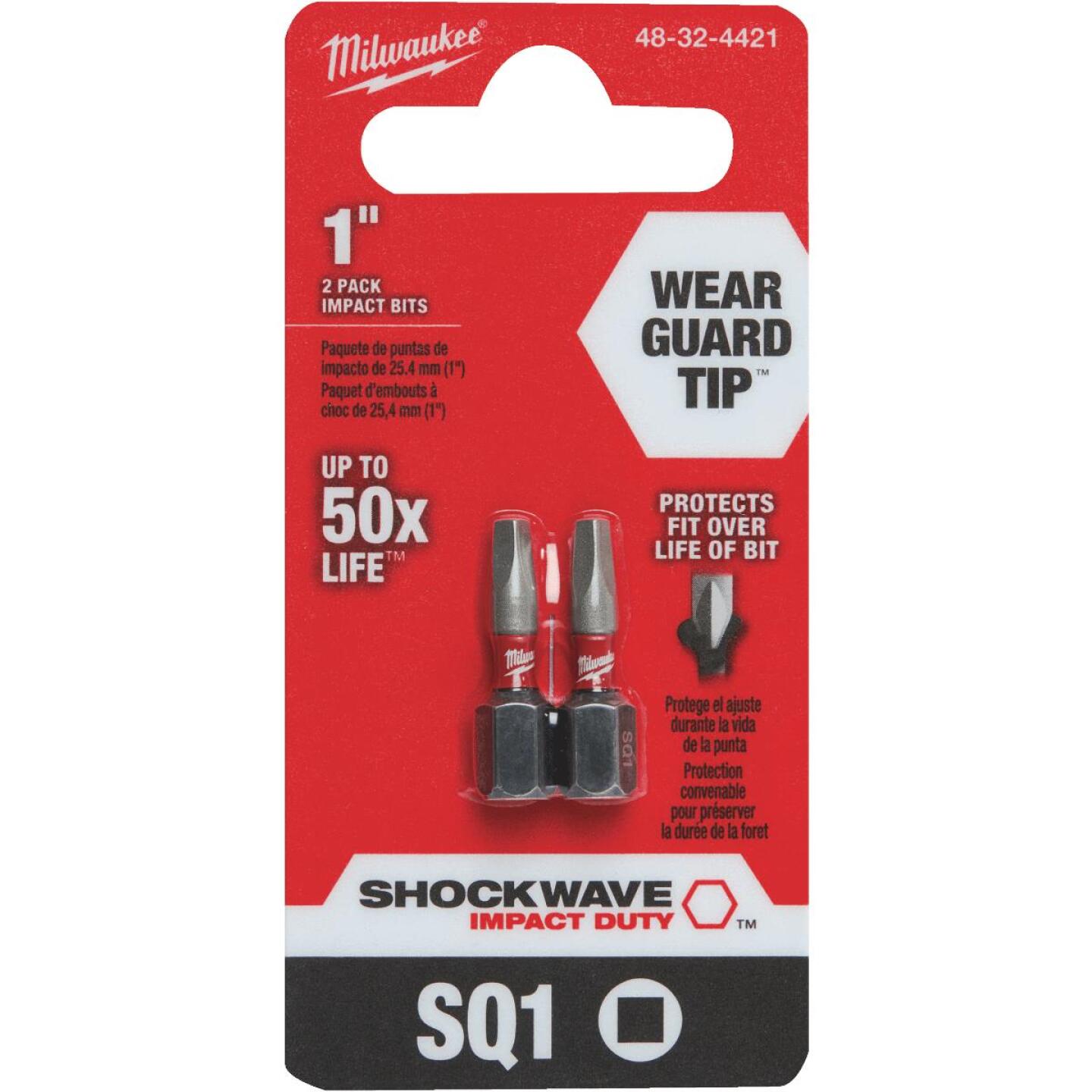 1'' #1 2PK SQ RECESS BIT