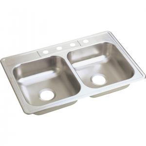 S.S SINK DBL 33X22X6" 4H