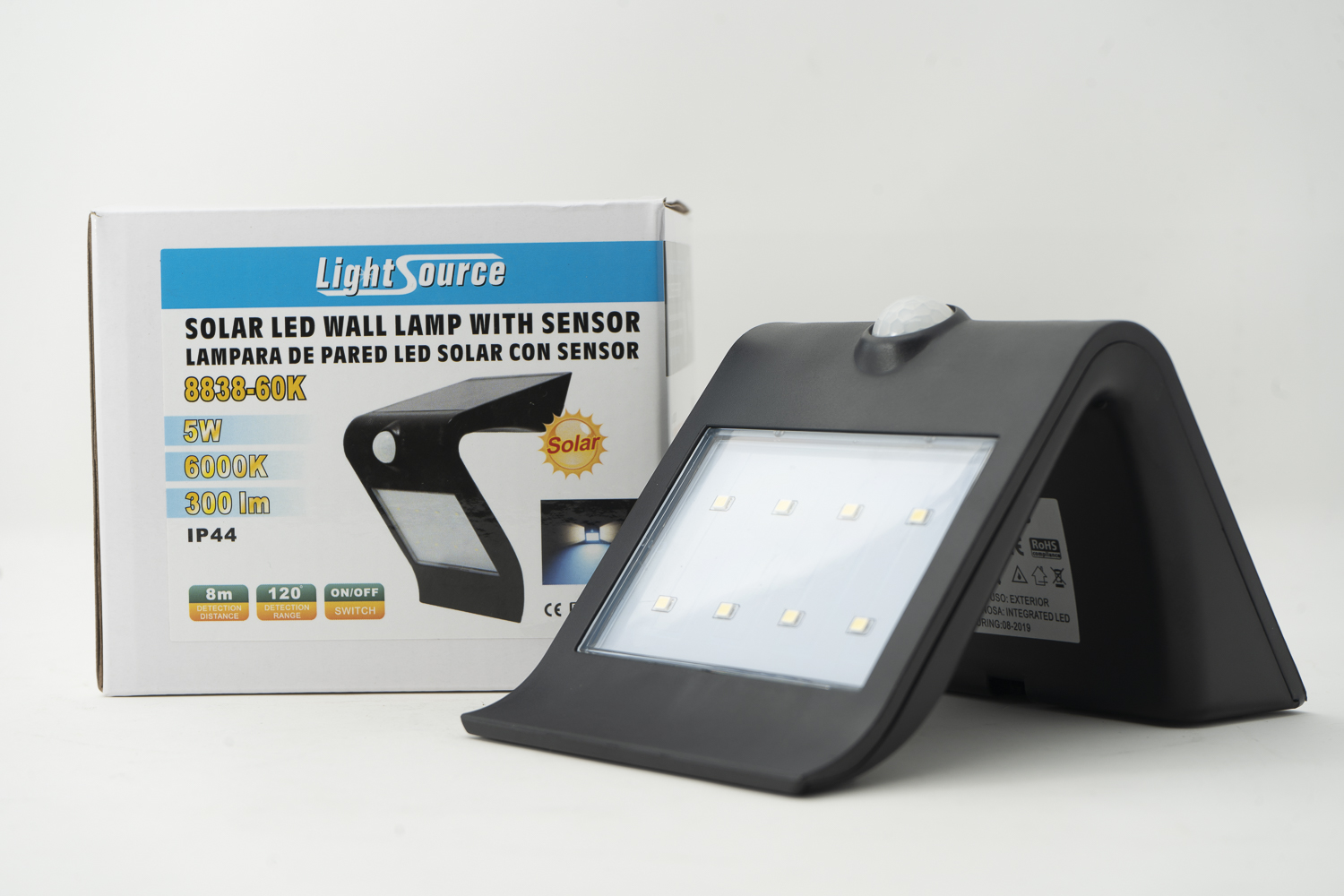 SOLAR WALL LAMP 5W 300LM 6K 5.5V