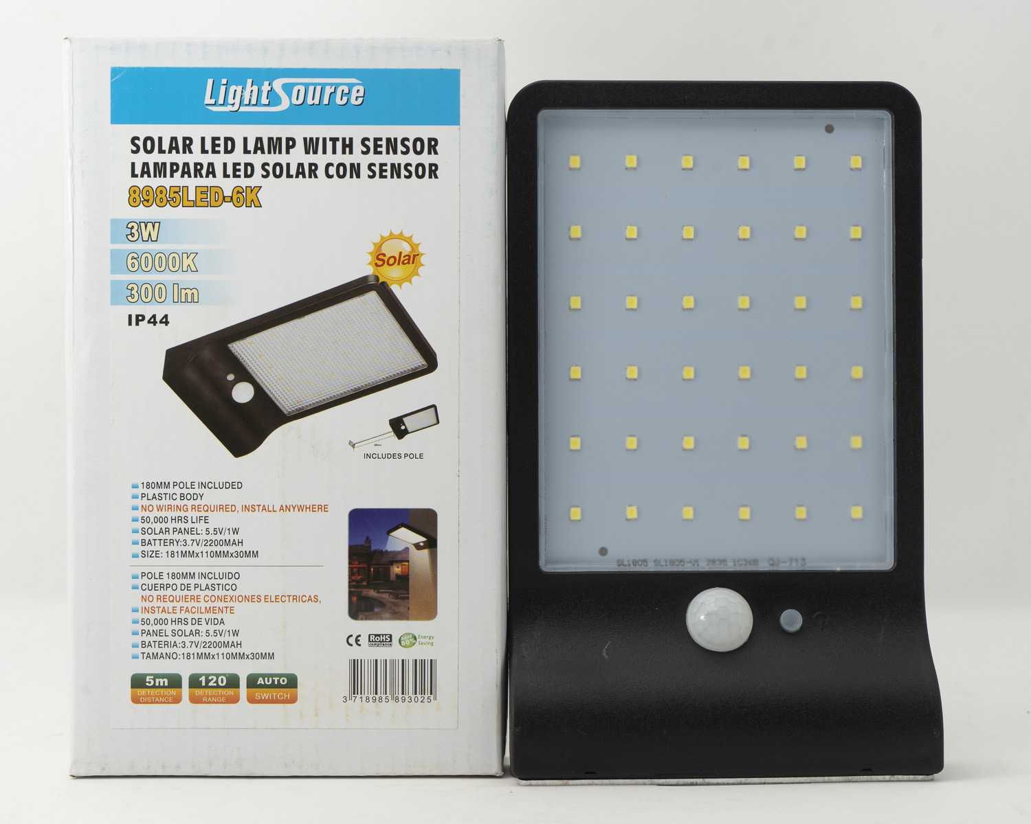 SOLAR LED LAMP 3W 6000K