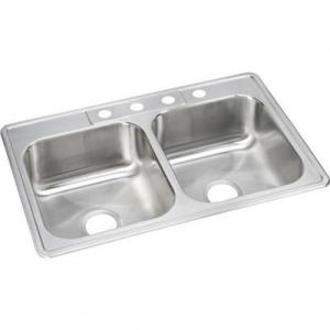 8" SS DOUBLE-BOWL SINK