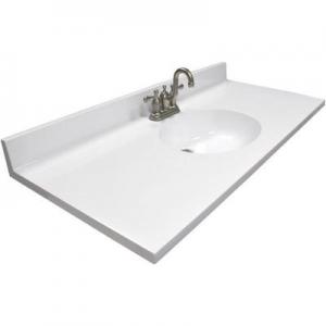 49X22 WHITE OVAL VANITY TOP