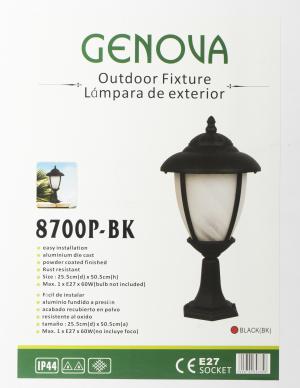 POST LAMP 1XE27-60W GLS WHT ALAB