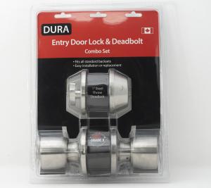 SS LOCK SET W/SINGLE DEADBOLT