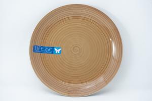 PLATE 7.5" STONEWARE R/BL/B
