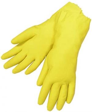 YELLOW LATEX LINED DISH GLV