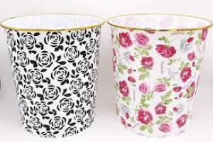 WASTE BASKET RND FLORAL