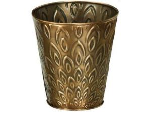 4"METAL BRONZE PLANTER W/DESGN