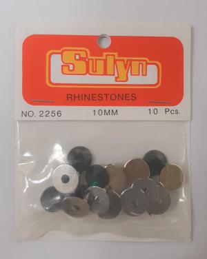 10MM 10PKT GREEN RHINESTONES
