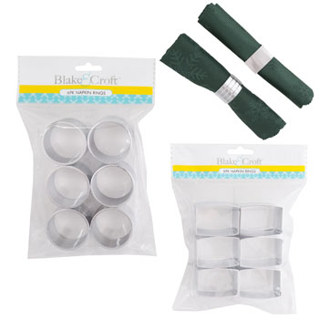 NAPKINS RINGS SLVR PLATED 6PK