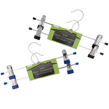 2PK PANT HANGER W/COATED TIPS