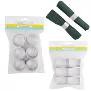NAPKINS RINGS SLVR PLATED 6PK
