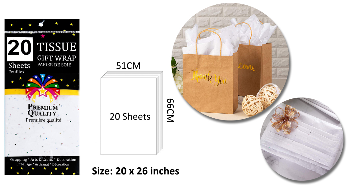 20 COUNT WHITE TISSUE