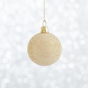 GOLD GLITTER BALL ORNAMENT