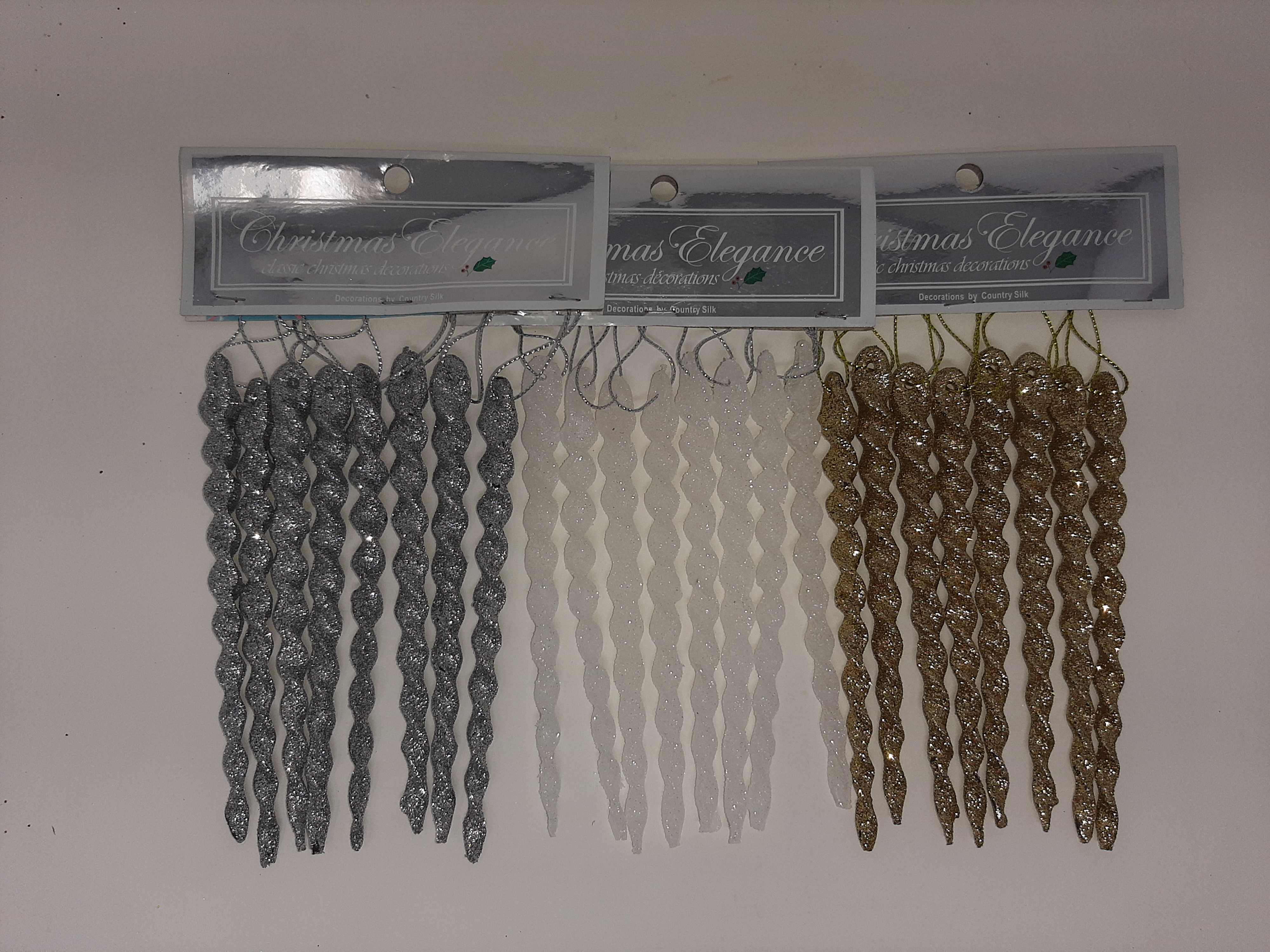 8PK SILVER TREE DECOR